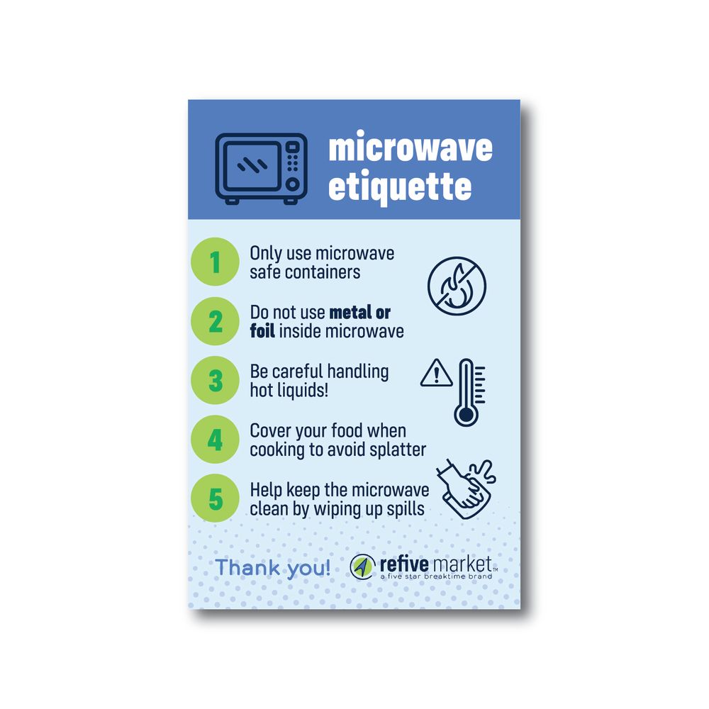 Microwave Etiquette Decal 3.5"" x 5.5"" (Pack of 250)